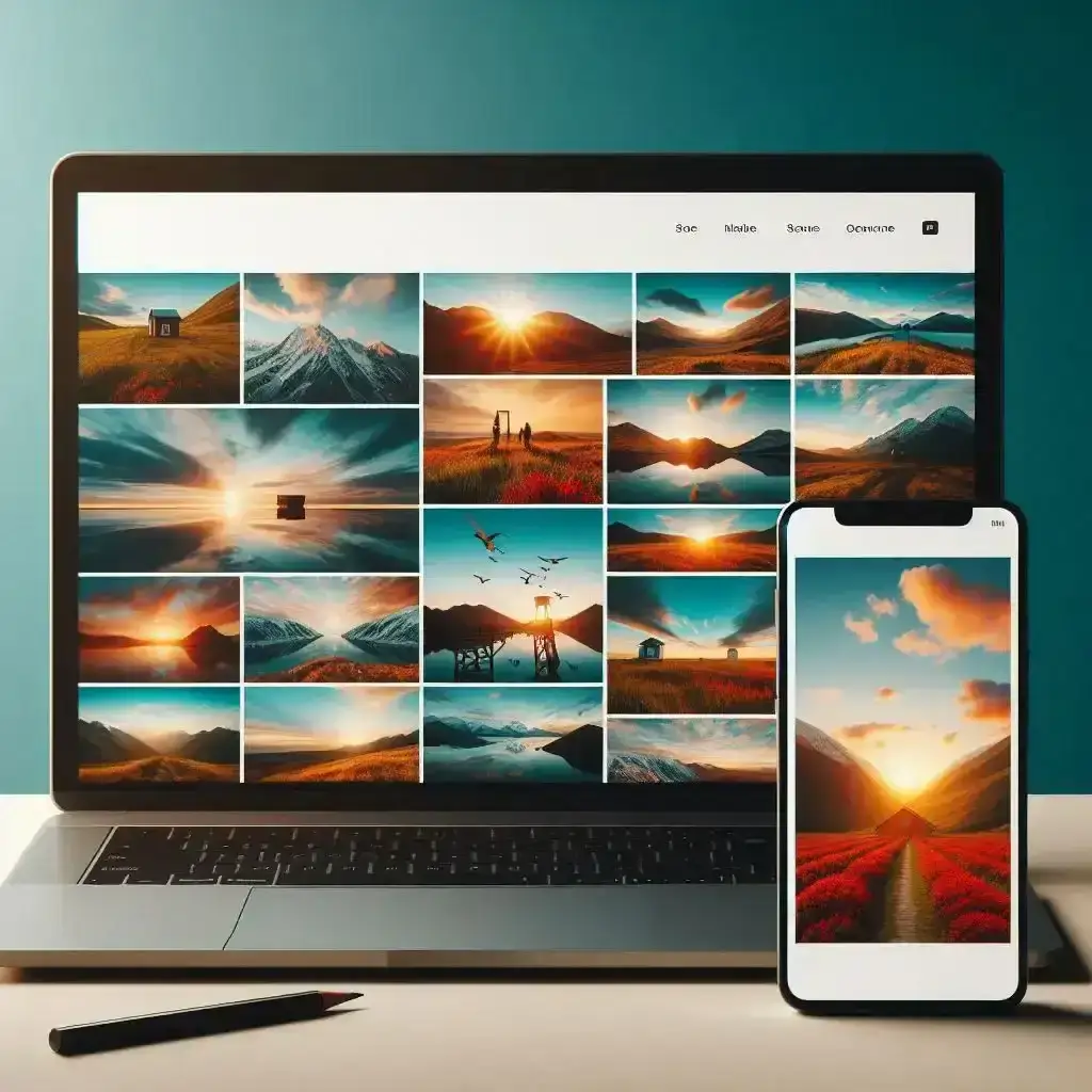 Web mockup, portátil y móvil